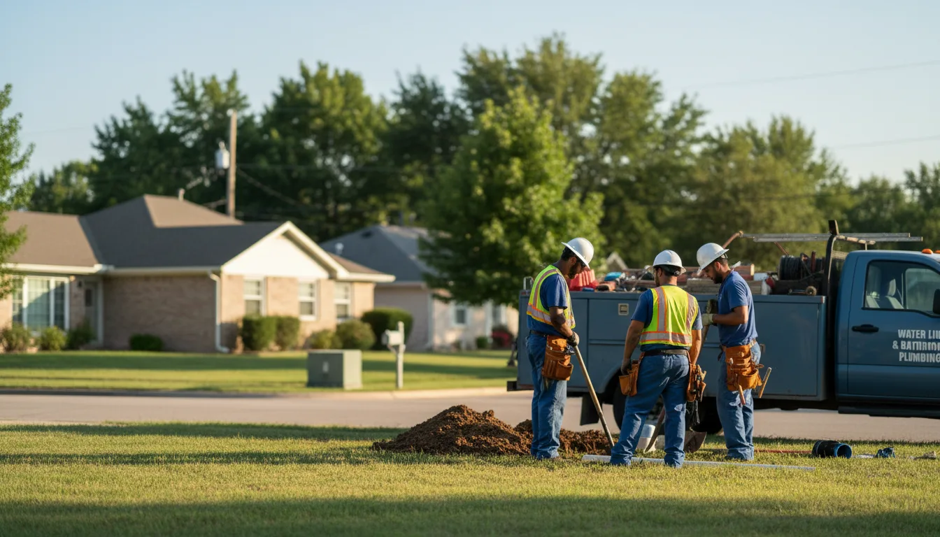 Residential water line and bathroom plumbing service in Linwood, KS